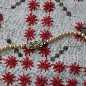50s Quality FAUX PEARL Necklace with Rhinestone Closure One Strand
