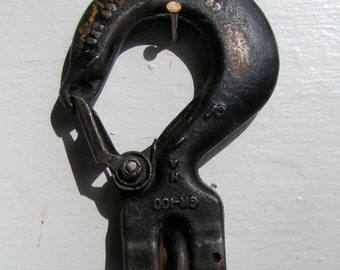 Heavy Duty INDUSTRIAL Salvage HOOKS  -  Crosby GR - 100    -steampunk coat hanger