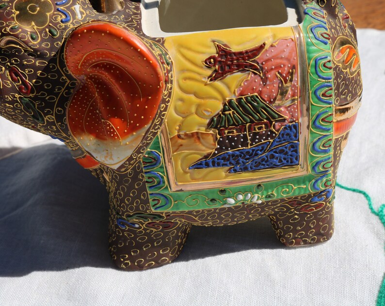 40s Moriage Satsuma Japanese Painted ELEPHANT TEAPOT With Etsy