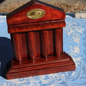 60s Federal Style Four Column BOOKENDS Hand Crafted with a Cherry Stain Large image 8