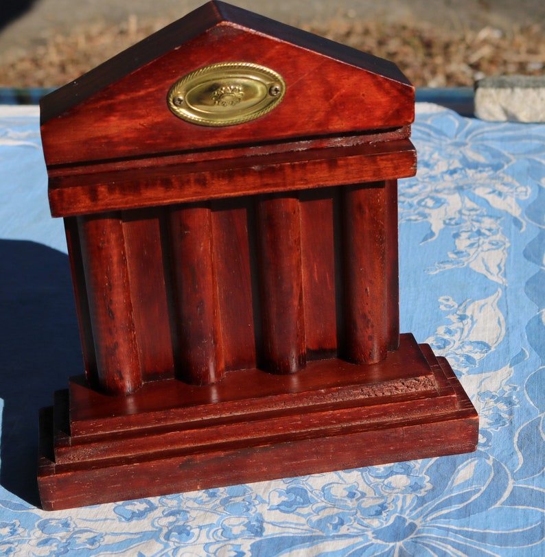 60s Federal Style Four Column BOOKENDS Hand Crafted with a Cherry Stain Large image 8