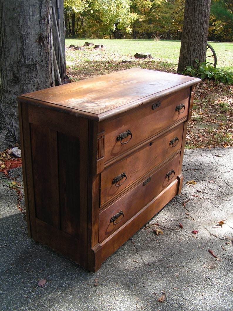 Early 1900s Wood Chest of Drawers Bureau Dresser From an Old New England Farm House Rustic Primitive Home Decor PICK UP ONLY Connecticut