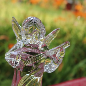 80s MIKASA Hearld Collection Angelica Mandoin GERMANY CRYSTAL Angel Playing Mandolin Collectible