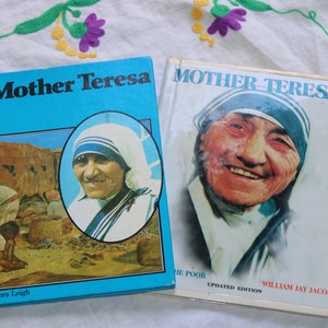 TWO Mother Teresa BOOKS Young Reader 8yrs Up Religious Biographies Hardcover
