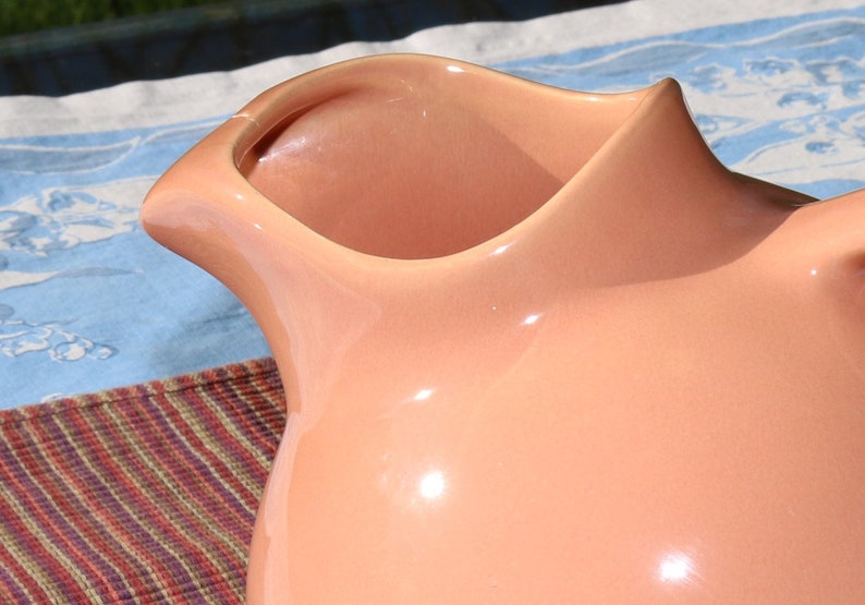 50s California FRANCISCAN WARE KugelKrug in lachsrosa-orange mit Eisschutz Bild 9