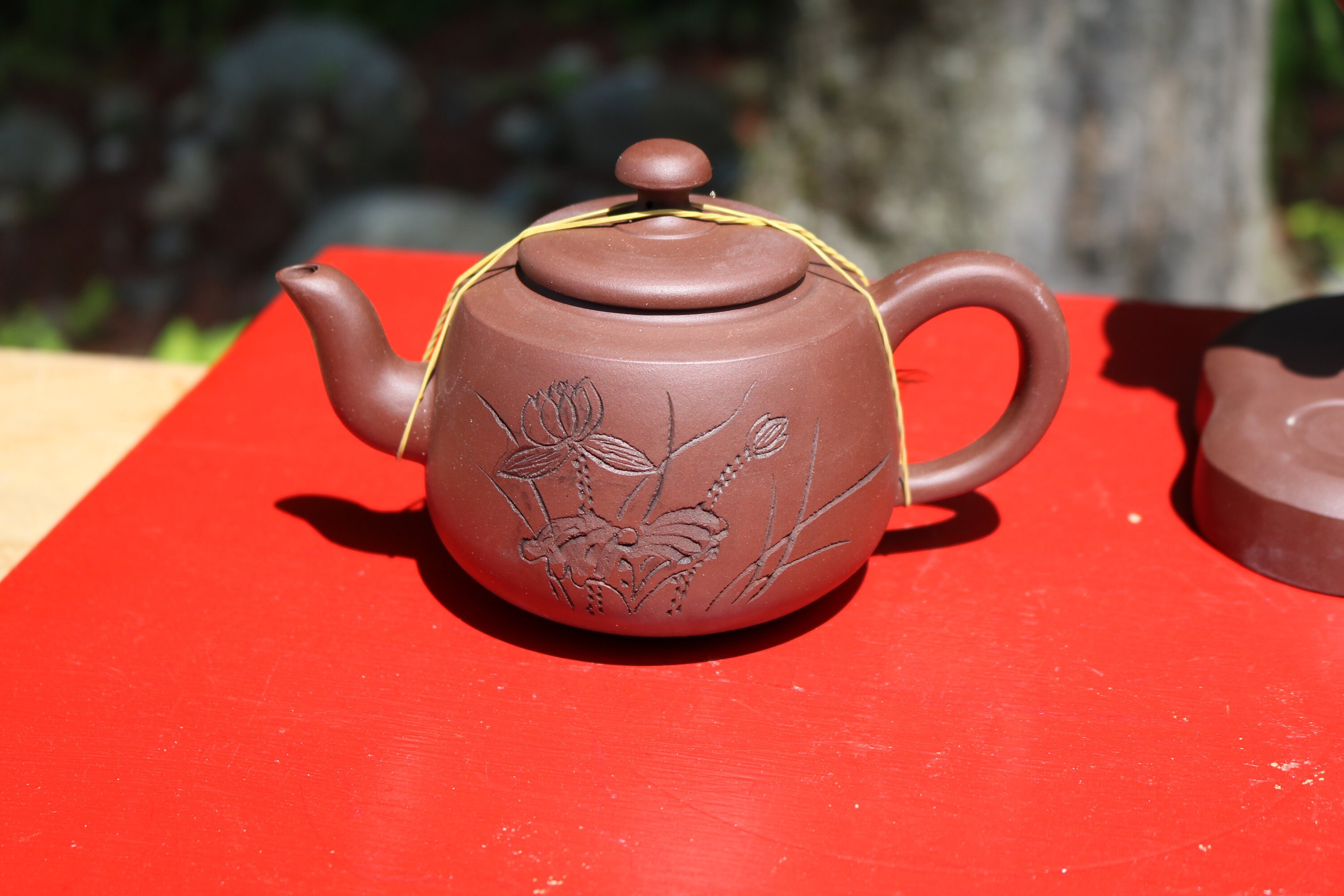 Small wood fired brown clay houhin 宝瓶 handleless teapot pumpkin gourd  shaped
