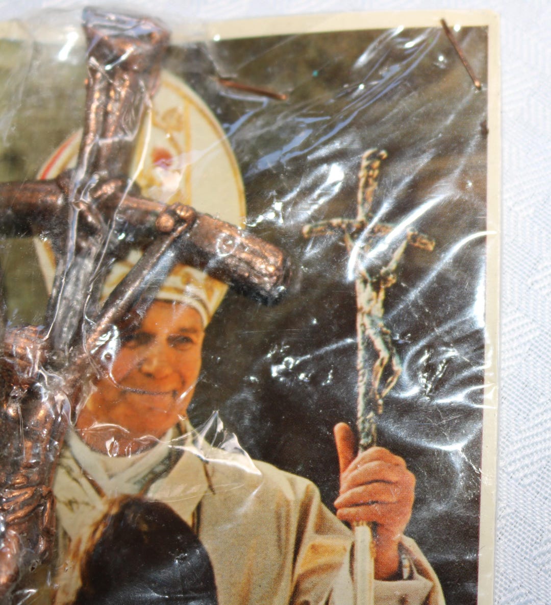 70s Pope John Paul II Crucifix and Postcard Souvenir Set Joannes Paulus ...
