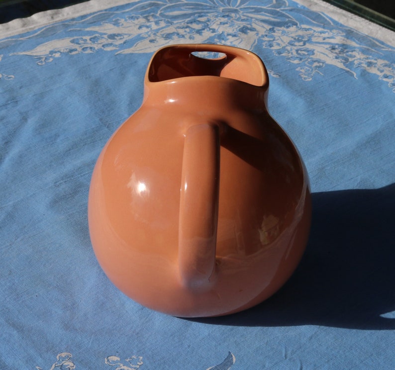 50s California FRANCISCAN WARE KugelKrug in lachsrosa-orange mit Eisschutz Bild 3