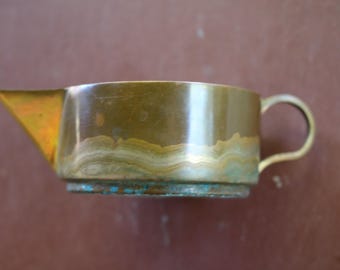 MCM Minimalist Messing MILCHKÄNNCHEN Patina 40er 50er Jahre