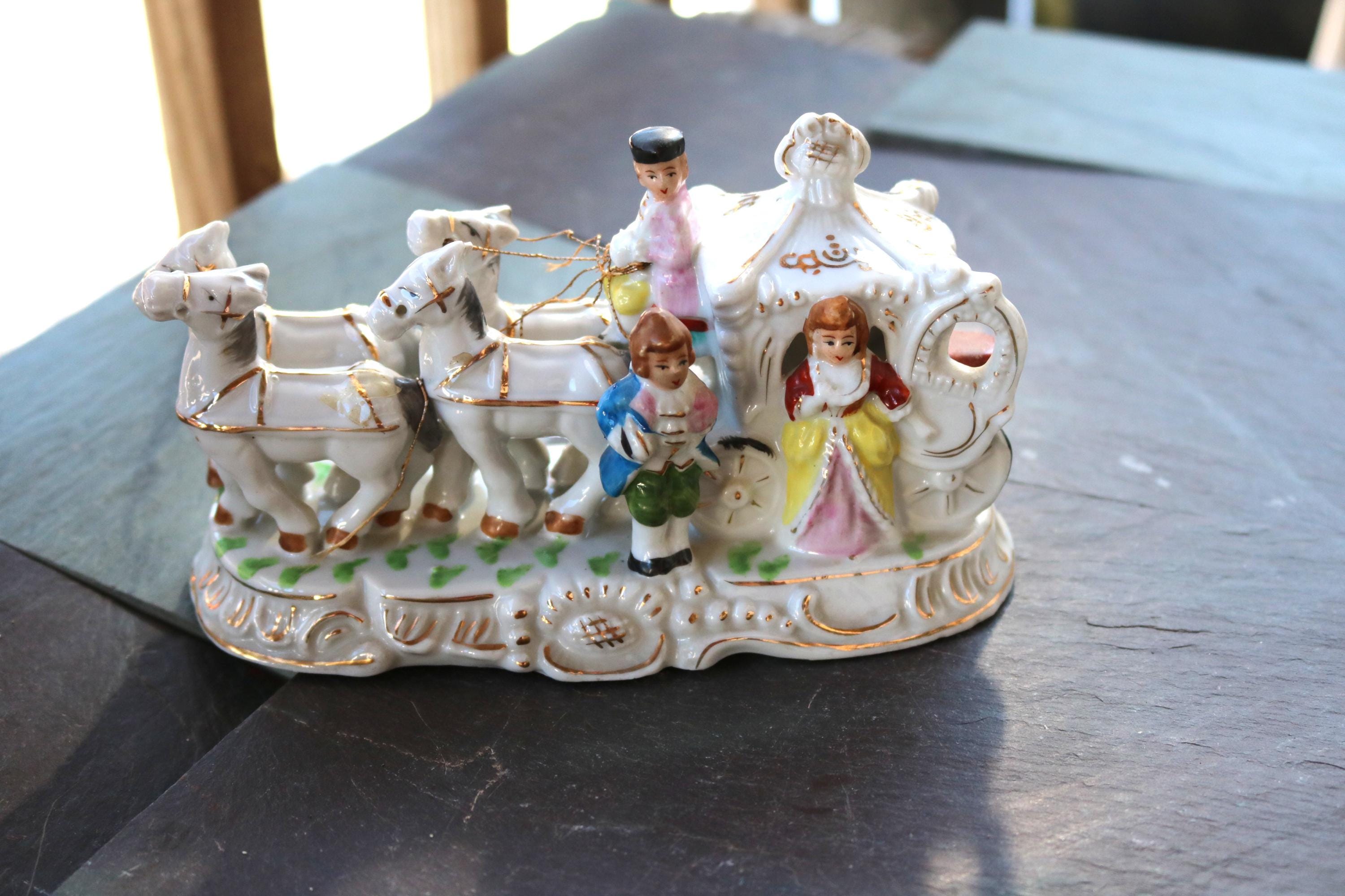 馬車　お姫様　陶器のオブジェ　イタリア 馬車 お姫様 陶器のオブジェ イタリア 馬車 お姫様 陶器のオブジェ