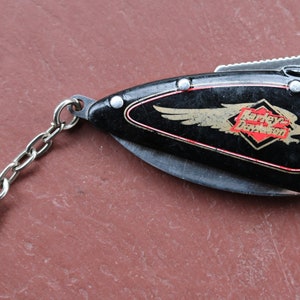 Vintage Worn HARLEY DAVIDSON Key Chain KNIFE Eagle Gas Tank - Etsy