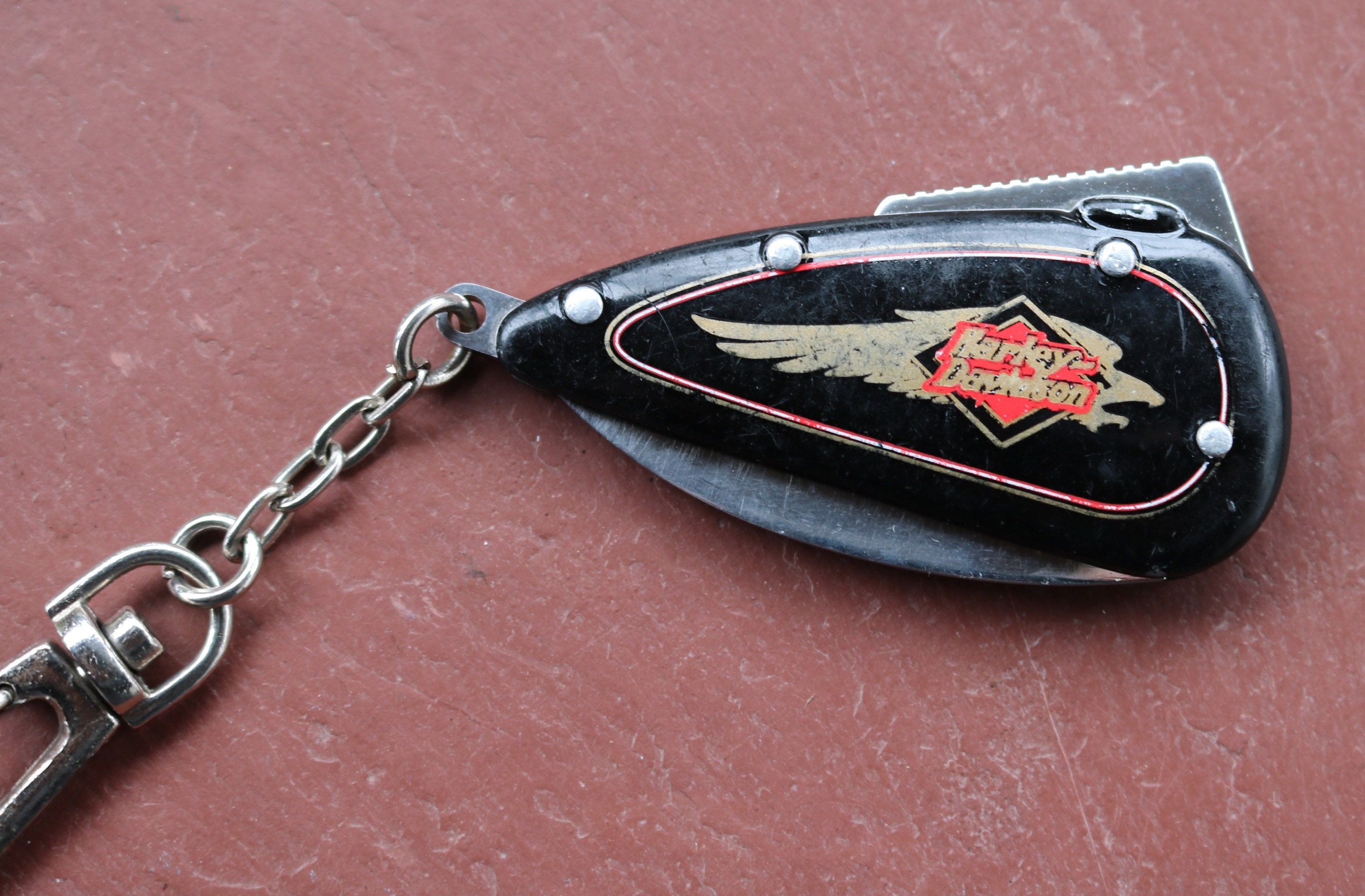 Vintage Worn HARLEY DAVIDSON Key Chain KNIFE Eagle Gas Tank - Etsy