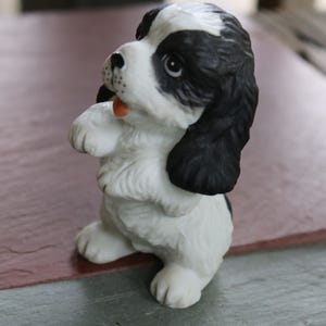 70s HOMCO Black & White Spotted Cocker Spaniel Figurine #1427    S