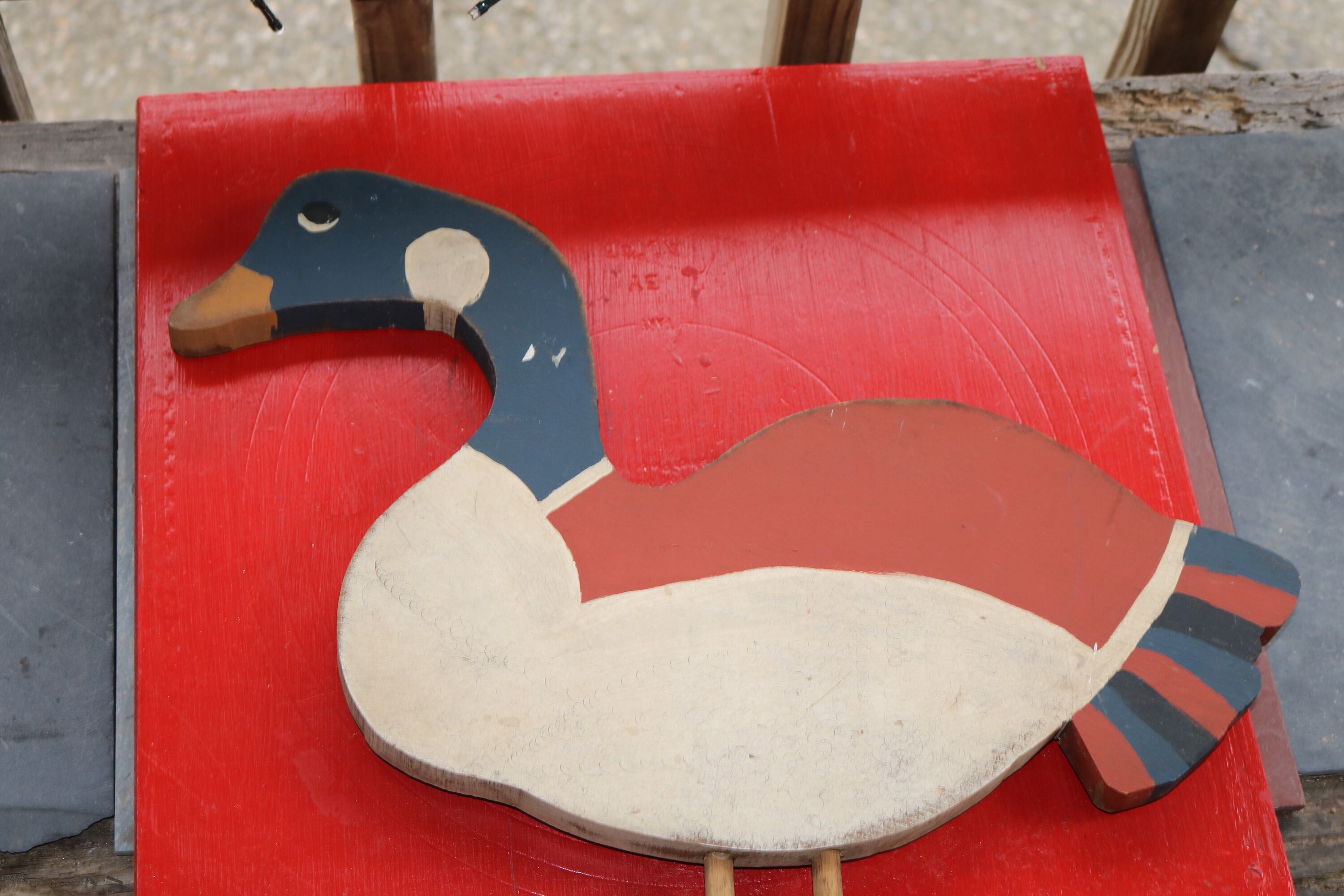 Primitivo madera tallada Mallard pato césped porche patio | Etsy