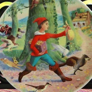 French 1984 LITTLE TOM THUMB Fairytale Collectible Plate by Limoges-Turgot Le Petit Poucet France Artist Andre Queiller