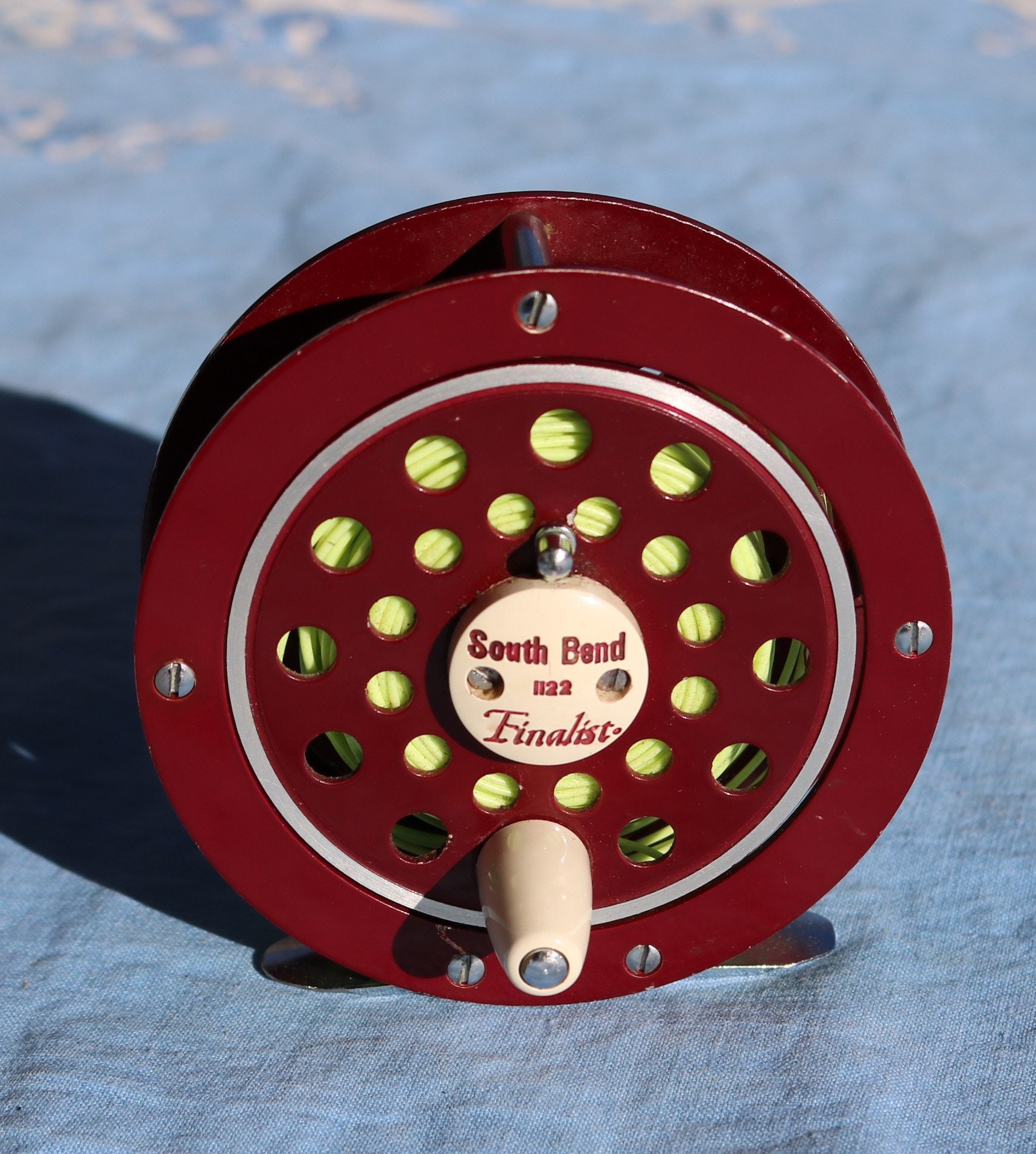 South Bend 1122finalist Fly Reel Complete With Almost New 4/5 Wt. Line  Original Box and Paperwork Made in Japan Reel Seat/clip MODAFIED 