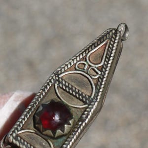 early 1900's Central Asia FOUND OBJECT for Repurpose Supply Chain Red Glass Filigree Orb