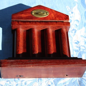 60s Federal Style Four Column BOOKENDS Hand Crafted with a Cherry Stain Large image 7