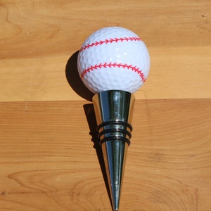 80s 90s GOLF BALL STOPPER Wine Liquor Sports Barware Bottle Topper