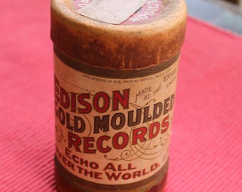1903 Edison Gold Moulded Records Case National Phonograph