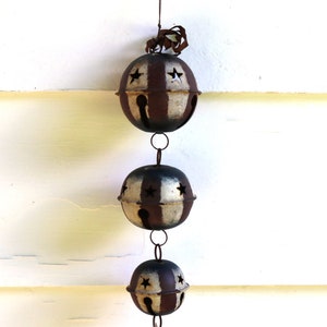 80s 90s AMERICAN Flag Hanging BELLS Red White and Blue Metal Folk Country