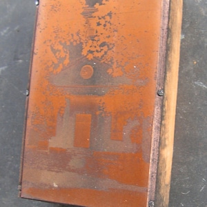 1800s Scotland Congregational Church Engraved Photograph Copper on Wood Block Connecticut