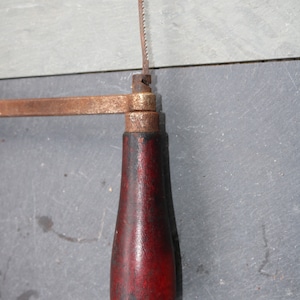 Antique CHERRY Wooden Handles HACKSAW Tool Late 1800&#39;s Woodworking