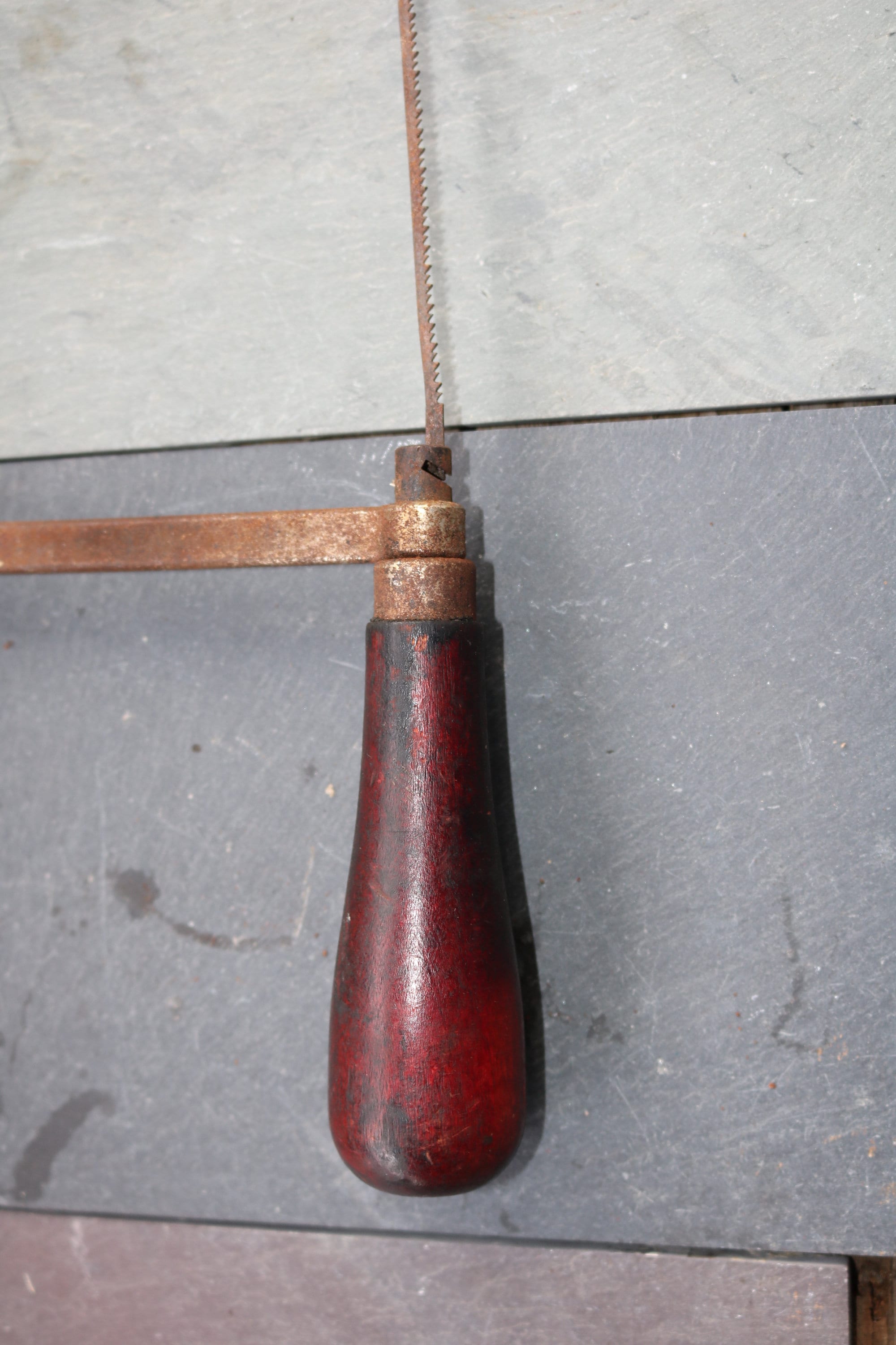 Antique CHERRY Wooden Handles HACKSAW Tool Late 1800's Woodworking