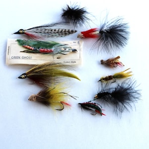 Great Assortment of Ten Various Flies Some Larger size 4 Streamers and Others that are all Like Great Folk Art