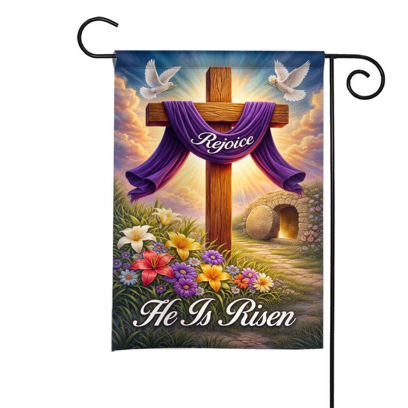 Jesus Christ Resurrection Flag He is Risen Easter Decor Christian ...