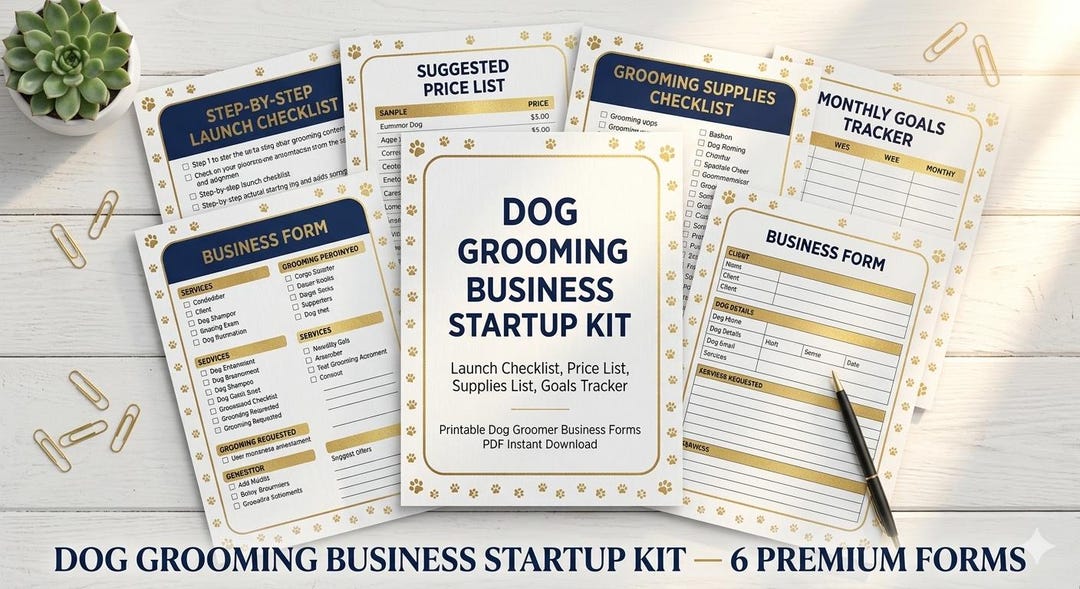 Dog Grooming Business Startup Kit | Launch Checklist Price List ...
