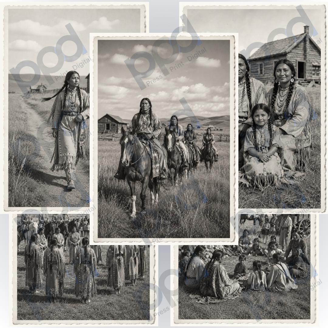 Retro Native Tribes Native Americans PNG, Indians Vintage Postcards, Indians PNG, Vintage ...