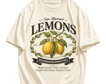 Limones PNG, Regalo para amantes de los cítricos, Limón PNG, Diseño de camiseta, Camiseta de limón, Estampado botánico vintage (Descarga digital)