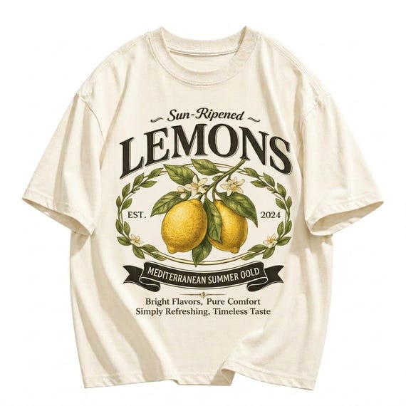 Lemons PNG, Citrus Lover Gift, Lemon PNG, T- Shirt Design, Lemon Shirt, Vintage Botanical Print (Digital Download)
