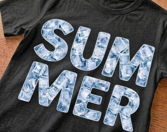 PNG de hielo, PNG de camiseta con ambiente veraniego, descarga de PNG de camiseta, camiseta de moda, PNG de verano, camiseta de hielo
