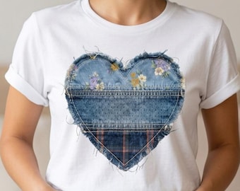 PNG de patchwork falso, PNG de corazón, PNG de corazón de patchwork falso, PNG americano (descarga digital)
