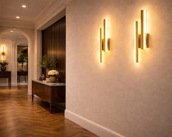 Modern Minimalist LED Wall Light – Black  Gold – 50cm Wall Sconce for Bedroom, Living Room & Hallway