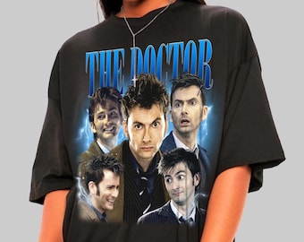 Camiseta de Doctor Who - Camiseta del Décimo Doctor, Camiseta de David Tennant, TARDIS, Wibbly Wobbly Timey Waimy