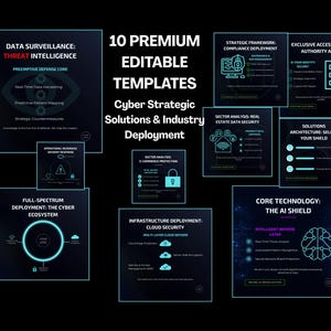 Solutions stratégiques de cybersécurité 10 modèles Canva Cadres de défense et de sécurité informatiques spécifiques à l'industrie Feuilles de route ISO NIST