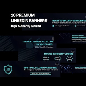 Banners de LinkedIn sobre ciberseguridad: 10 plantillas de Canva para la imagen de marca tecnológica