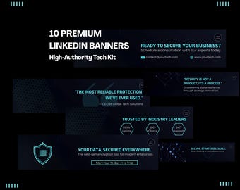 Cybersecurity LinkedIn Banners: 10 Canva Templates for Tech Branding