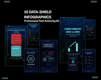 Cybersecurity Infographics Kit for Canva | Tech Data Visuals