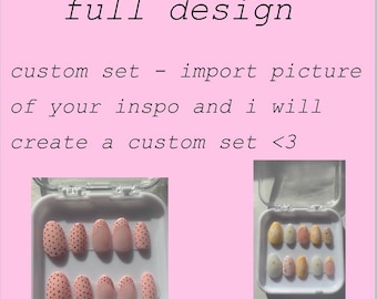 Custom Press On Nails – Fully Personalised Handmade Nail Set – 3D Gel, Charms & Intricate Designs – Made to Order