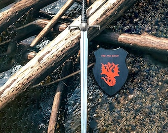 Daemon Targaryen’s Dark Sister Sword: House of the Dragon Valyrian Steel Replica for Cosplay, Wedding, Anniversary & Fantasy Collections