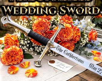 Personalized Wedding Sword, Custom Engraved Medieval Sword, Groomsmen Gift, Anniversary Gift for Him, Unique Husband Gift, Cosplay Sword