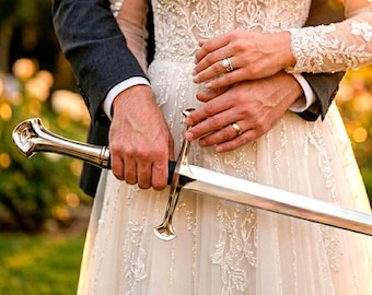 Personalized Wedding Sword, Custom Engraved Medieval Sword, Groomsmen Gift, Anniversary Gift for Him, Unique Husband Gift, Cosplay Sword