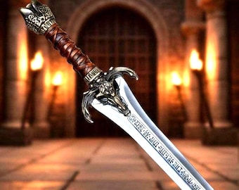 Handmade Atlantean Father’s Sword | Conan the Barbarian Inspired Steel Replica | Collectible Display Cosplay | Gift for Him or Dad