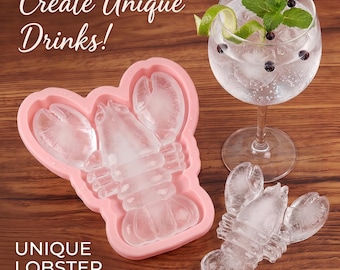 Large Silicone Lobster Ice Mold, Unique Cocktail Maker, Ocean Theme Party Drink Accessory, Novelty Seafood Tray, Mother's Day Gift