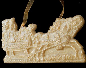 Handmade Artisanal Beeswax Ornament - 16th Century SLEIGH / SLED