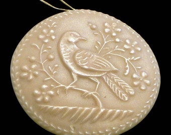 Handmade Artisanal Beeswax Ornament - Folk Art MEADOWLARK